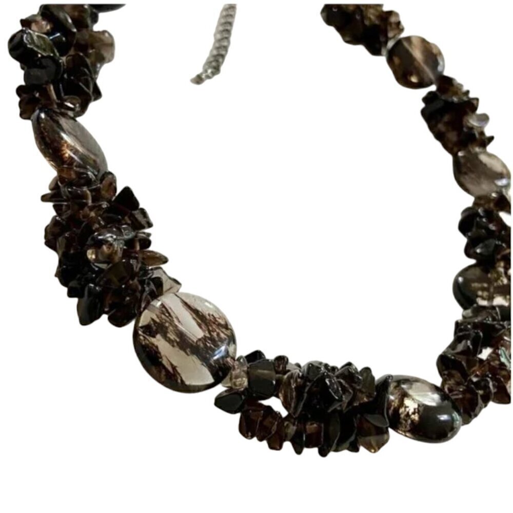 Beautiful Black Summer Chic Beaded Chunky Necklace